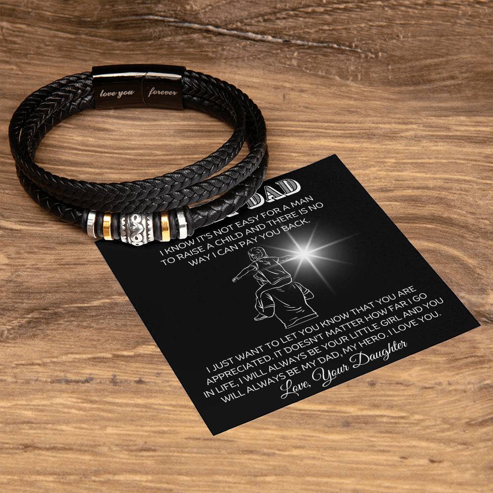 To My Dad - Little Girl - Men's Bracelet