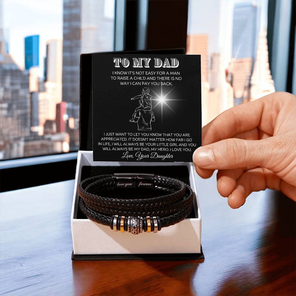 To My Dad - Little Girl - Men's Bracelet