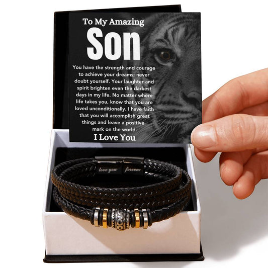 To My Amazing Son - Achieve Your Dreams - Men's Bracelet