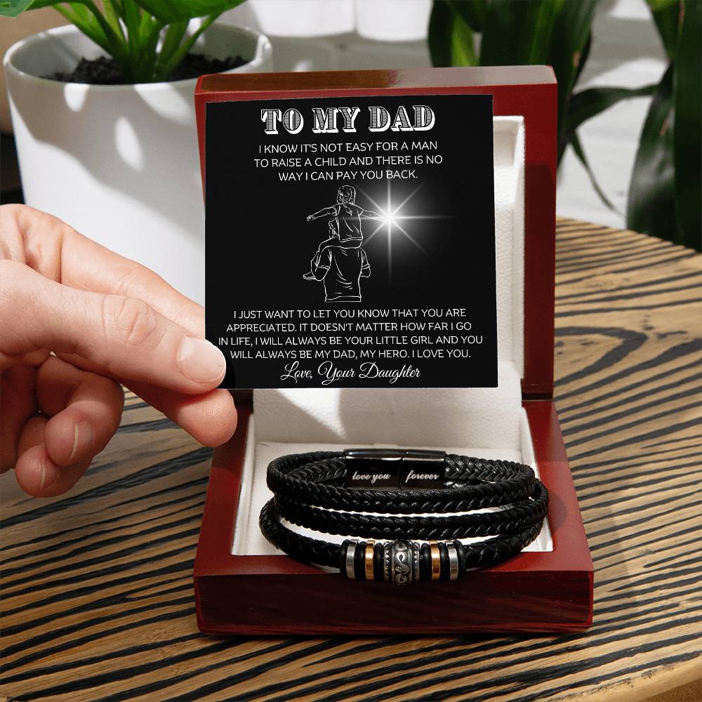 To My Dad - Little Girl - Men's Bracelet
