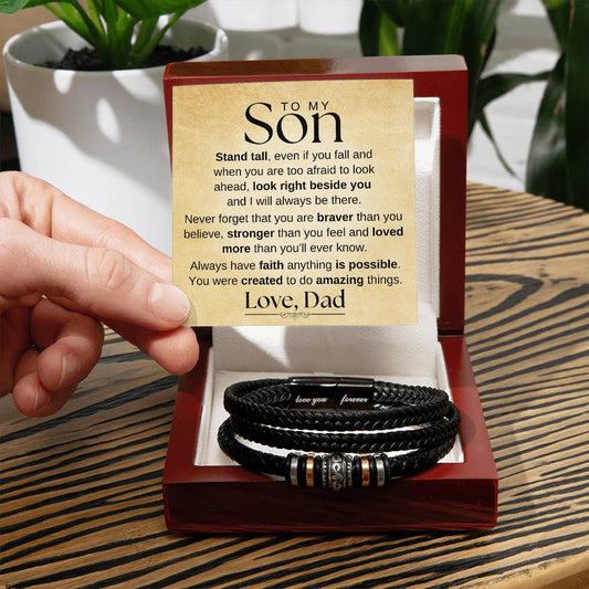 To My Son - I Will Always Be There - Love You Forever Bracelet