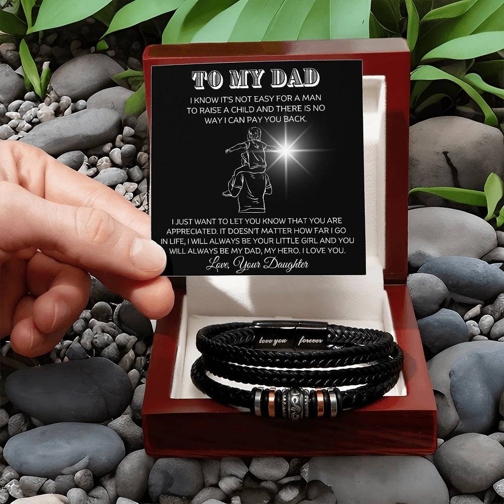 To My Dad - Little Girl - Men's Bracelet