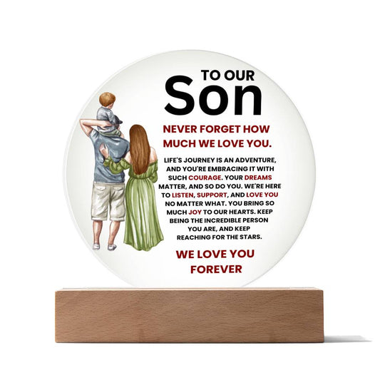 To Our Son - Life's Journey - Circle Plaque