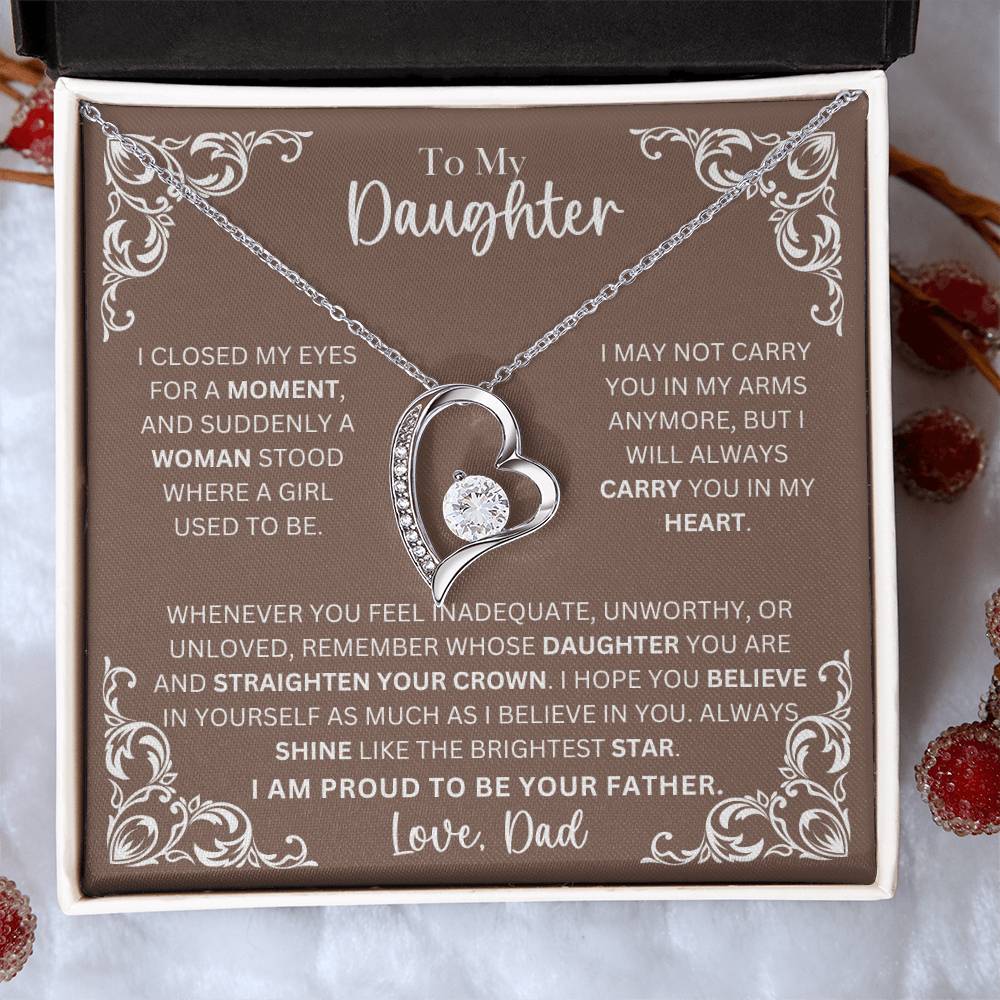 Daughter Shine Like The Brightest Star Heart Necklace