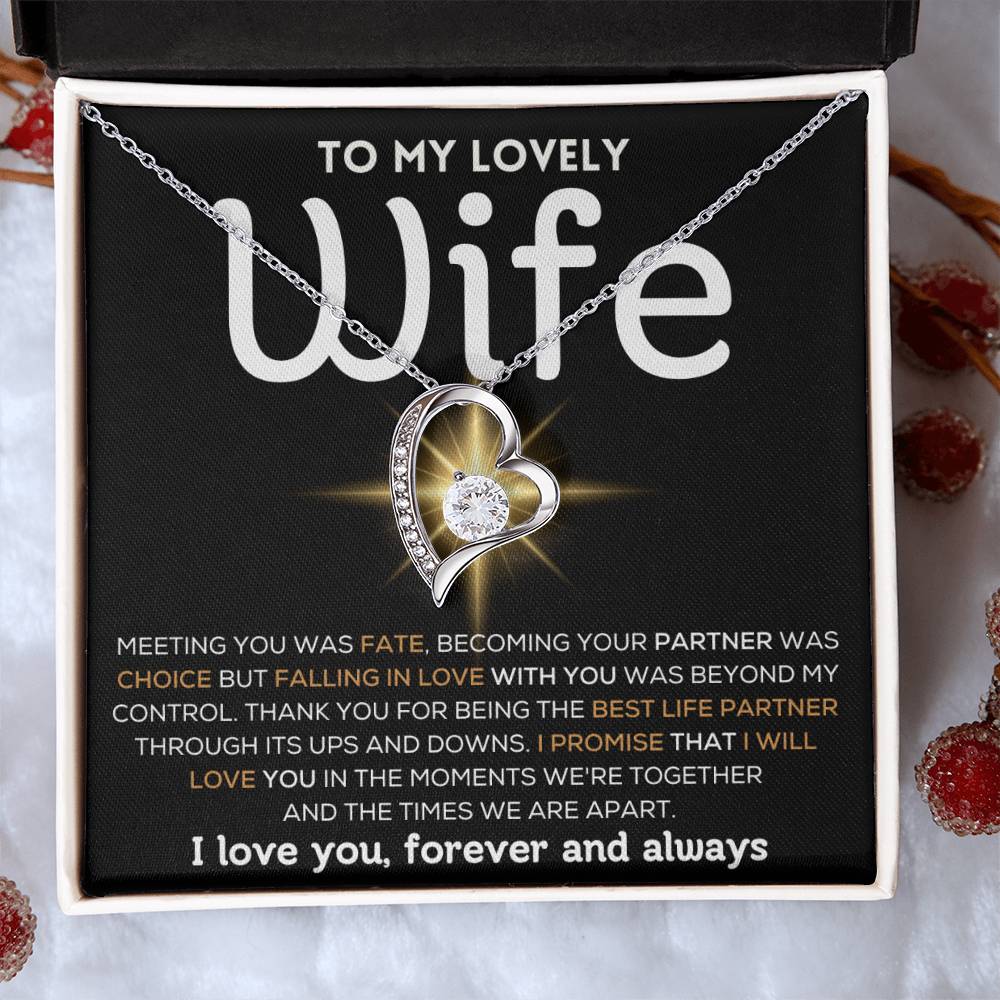 To My Lovely Wife  - Best Life Partner  - Forever Love Necklace