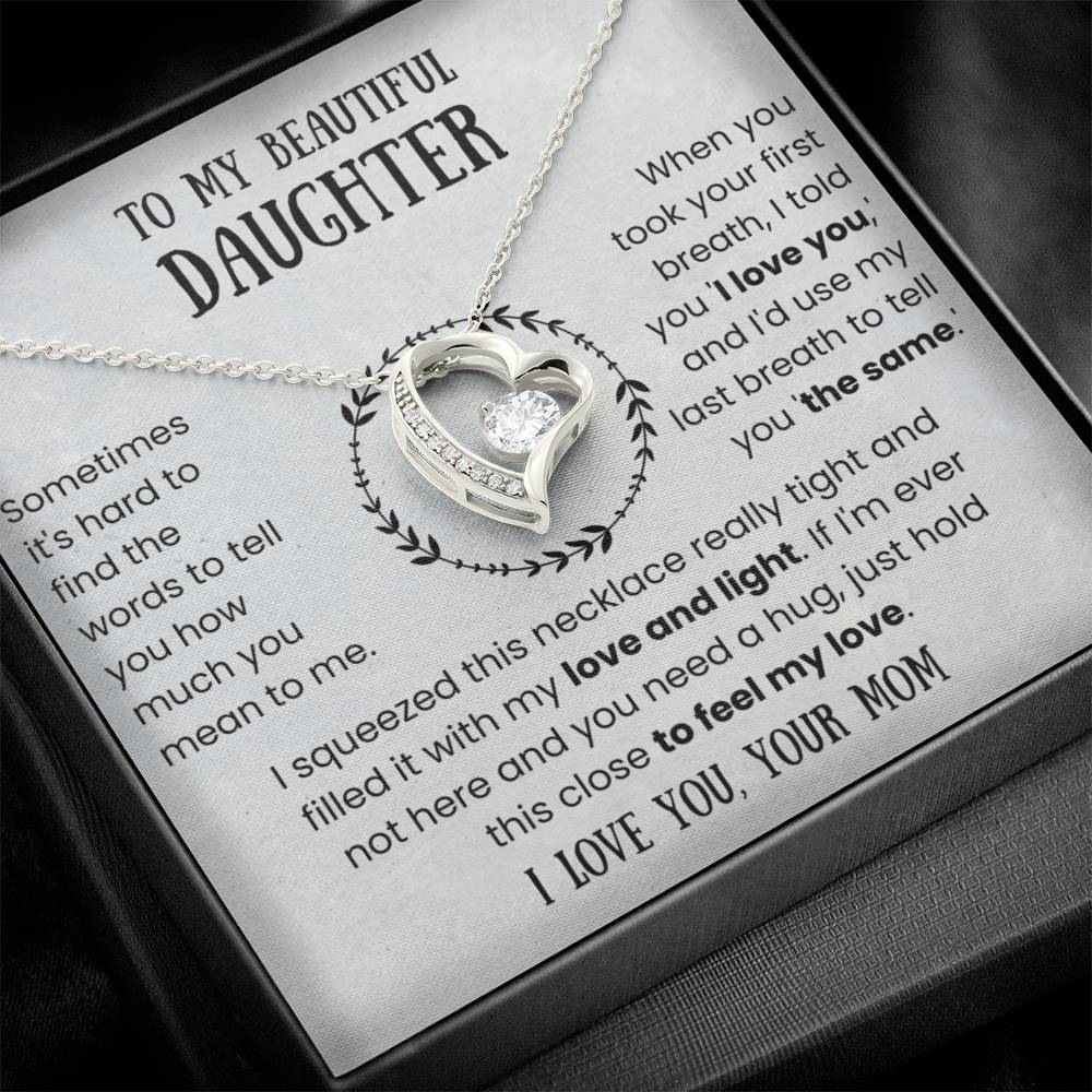 To My Beautiful Daughter - Love and Light - Forever Love Necklace