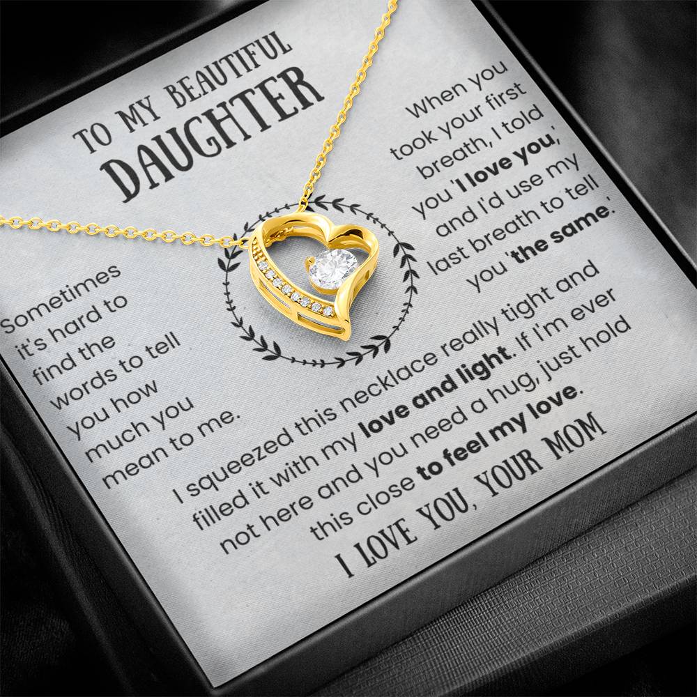 To My Beautiful Daughter - Love and Light - Forever Love Necklace