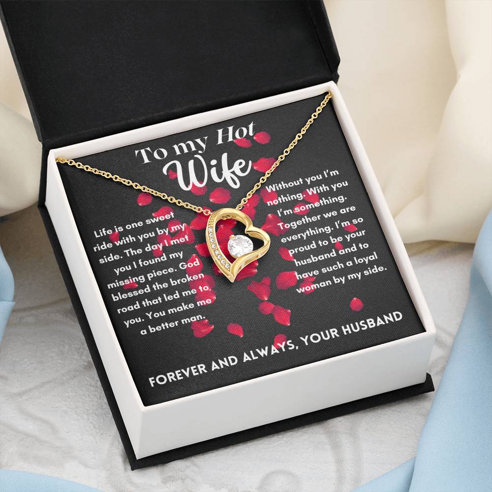 To my Hot Wife - I Found My Missing Piece - Heart Necklace