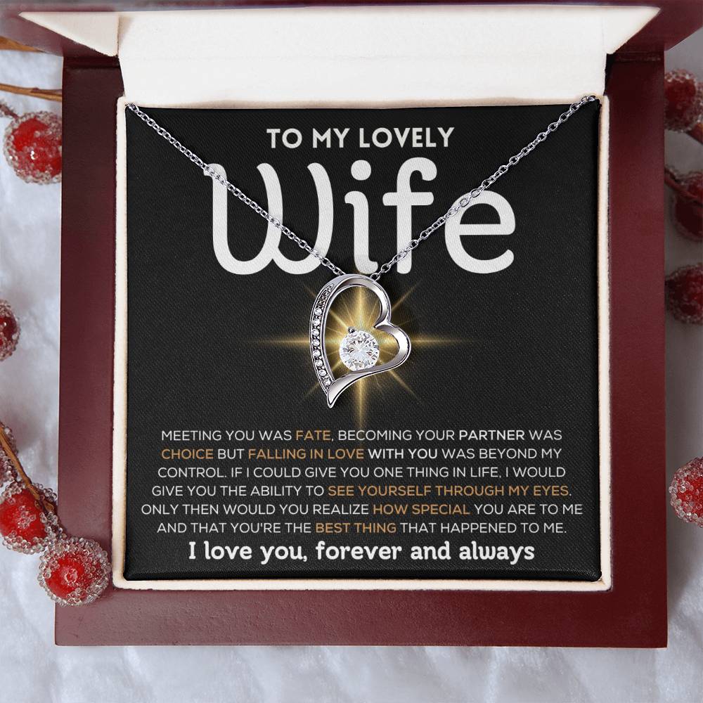 To My Lovely Wife - Falling in Love Beyond My Control - Forever Love Necklace