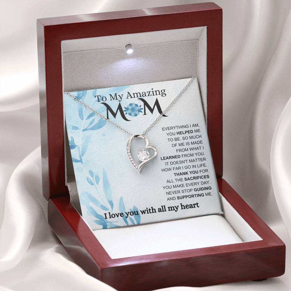 To My Amazing Mom - Biggest Support - Forever Love Necklace