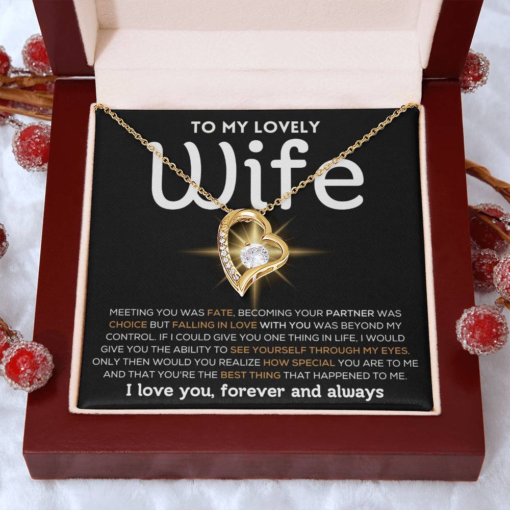 To My Lovely Wife - Falling in Love Beyond My Control - Forever Love Necklace