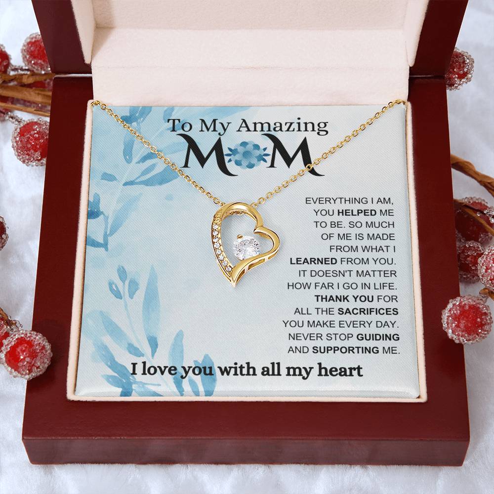 To My Amazing Mom - Biggest Support - Forever Love Necklace