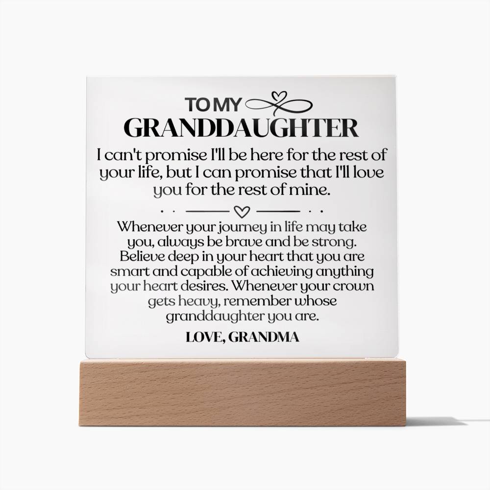 [ ALMOST SOLD OUT ] To My Granddaughter - Square Acrylic Plaque