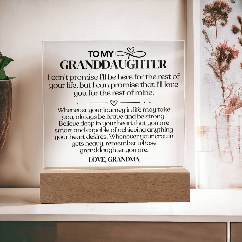 [ ALMOST SOLD OUT ] To My Granddaughter - Square Acrylic Plaque