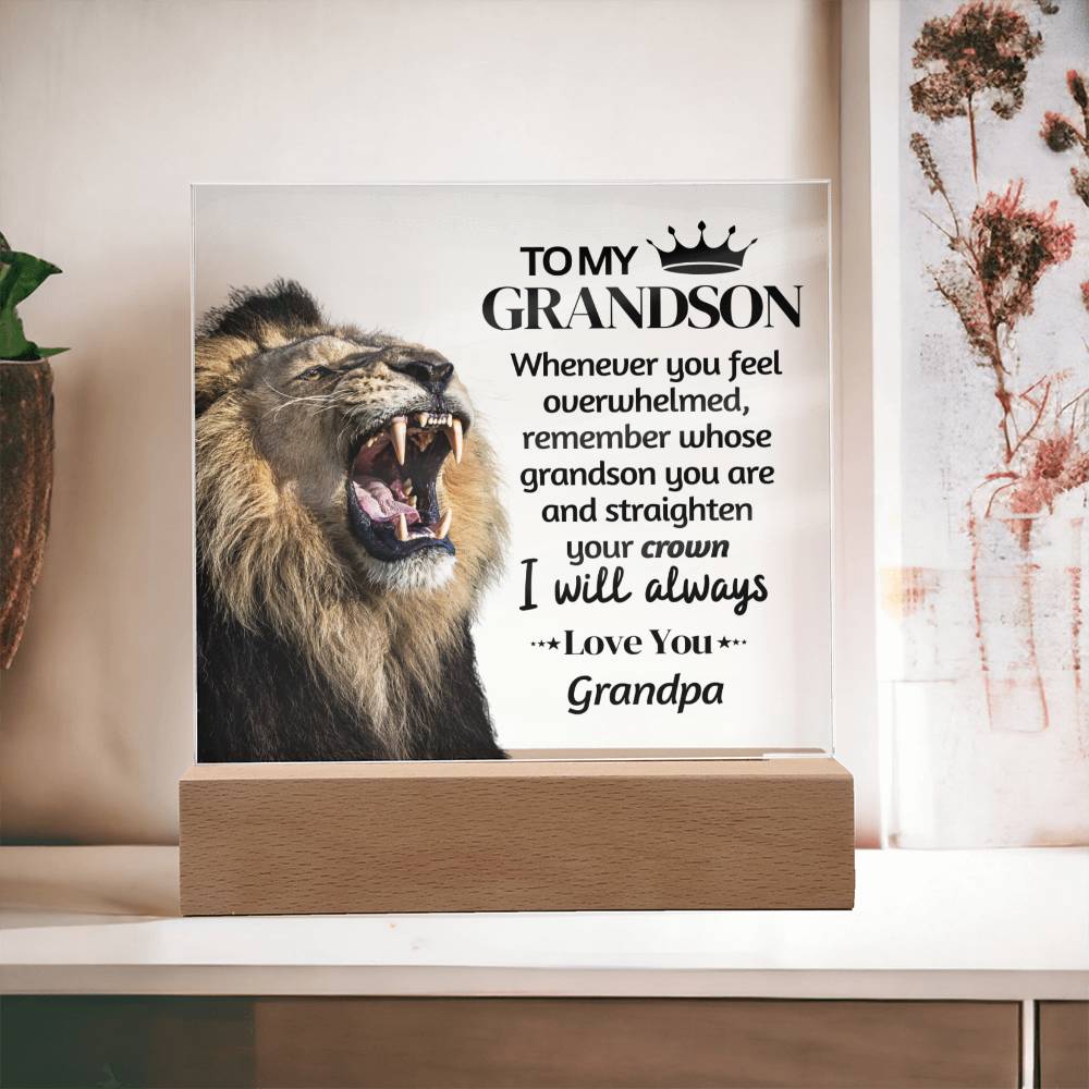 [ ALMOST SOLD OUT ] To My Grandson - Grandpa - Square Acrylic Plaque