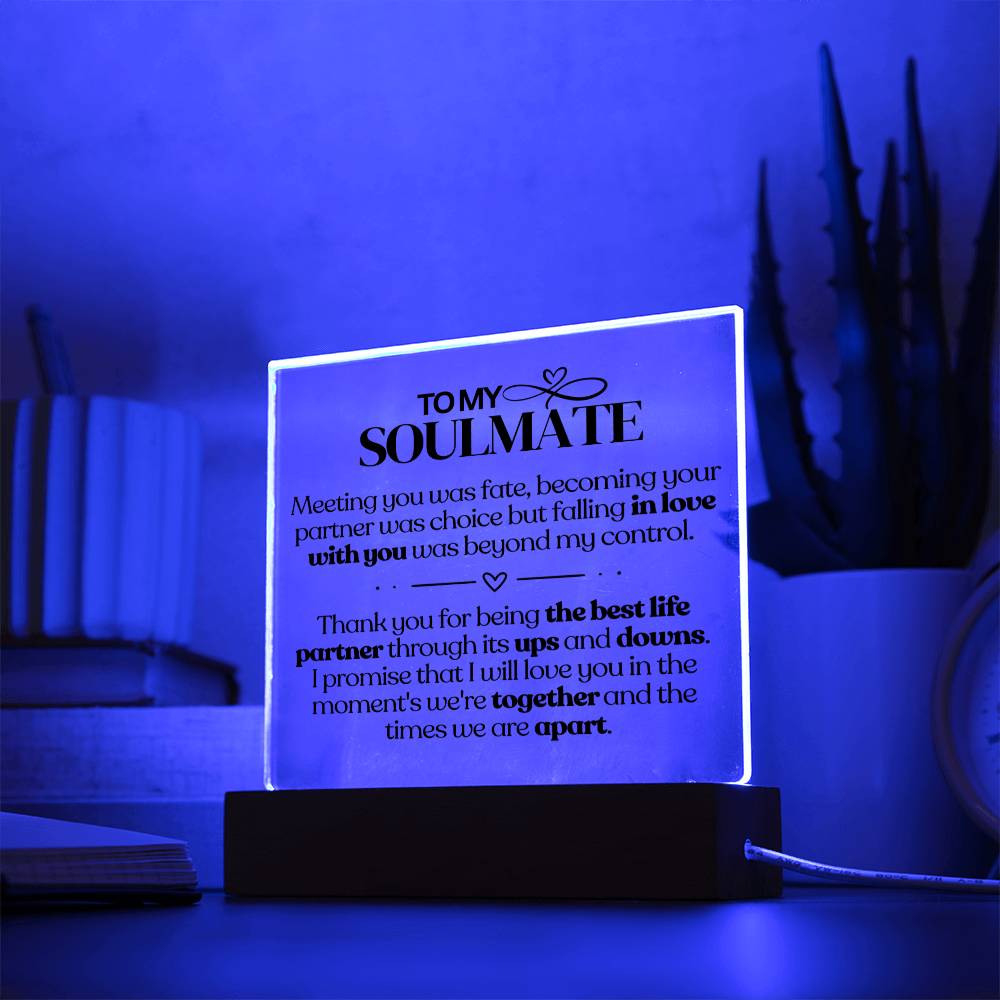 [ ALMOST SOLD OUT ] To My Soulmate - Life Partner - Square Acrylic Plaque