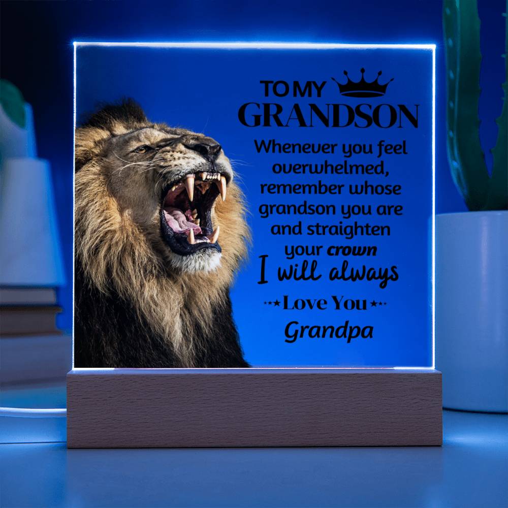 [ ALMOST SOLD OUT ] To My Grandson - Grandpa - Square Acrylic Plaque