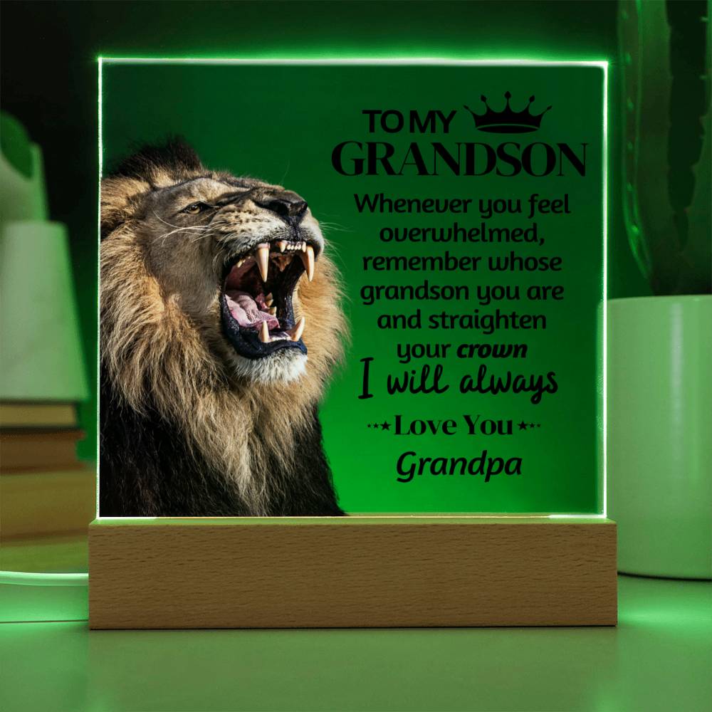 [ ALMOST SOLD OUT ] To My Grandson - Grandpa - Square Acrylic Plaque