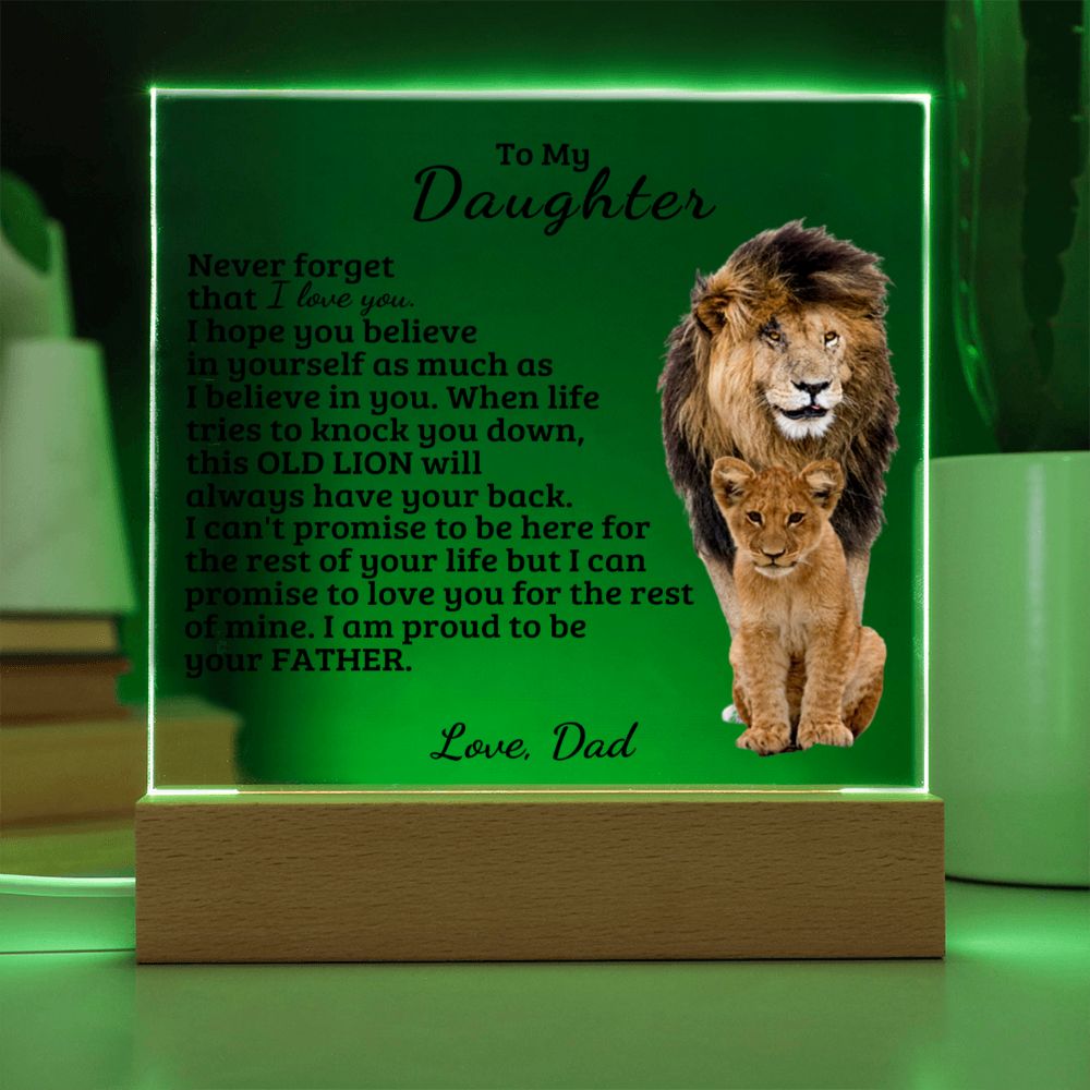 To My Daughter - Believe In You - Square Acrylic Plaque with Lights