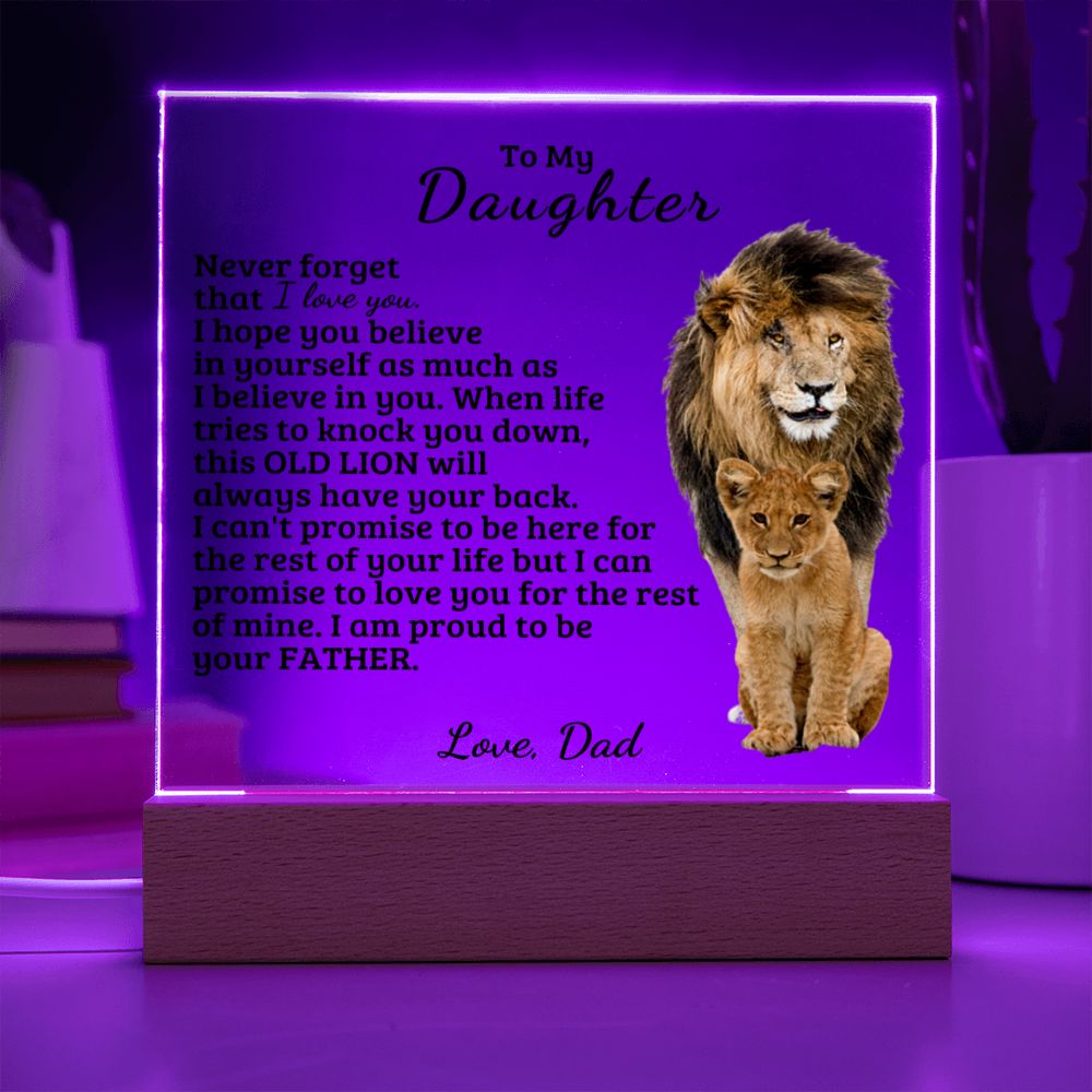 To My Daughter - Believe In You - Square Acrylic Plaque with Lights