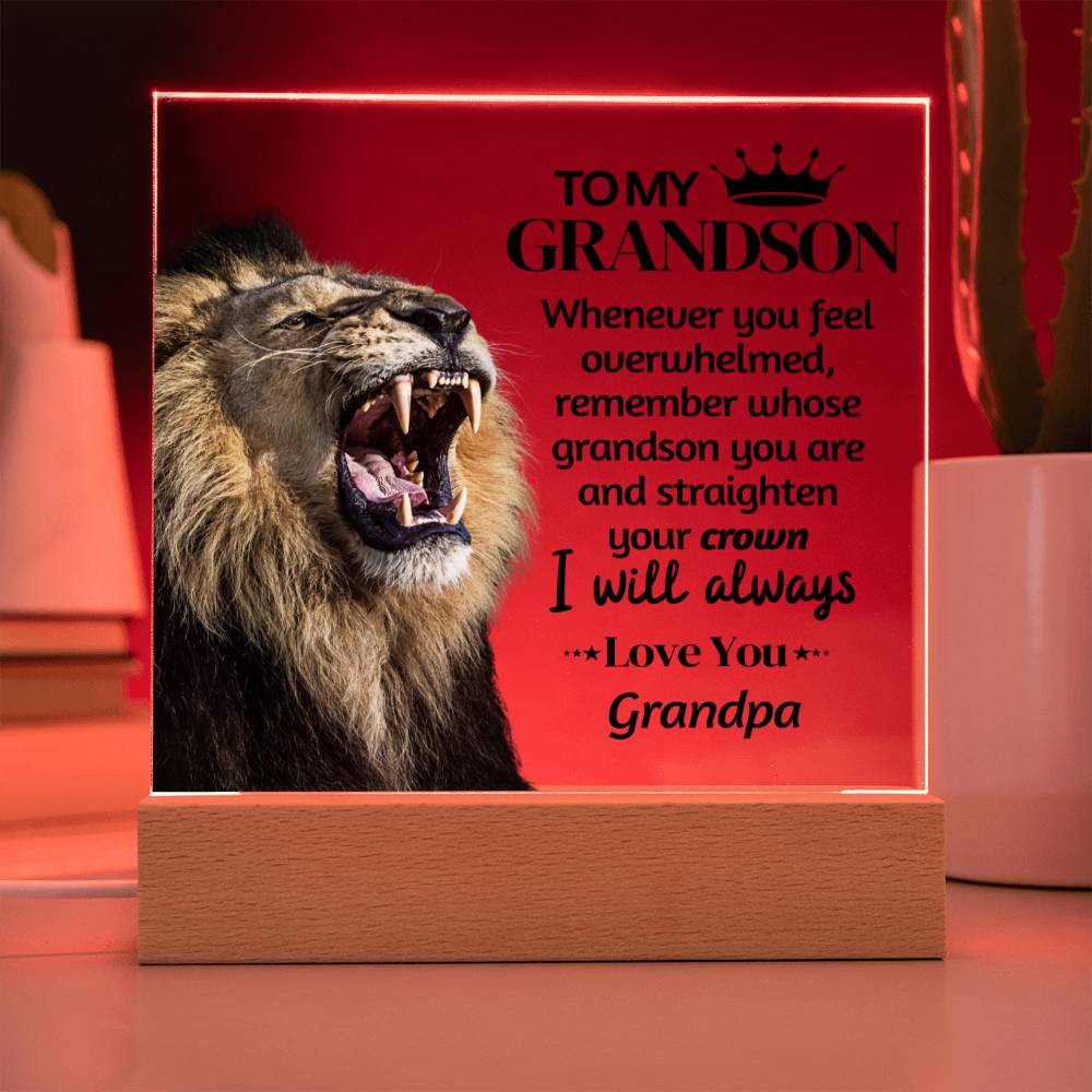 [ ALMOST SOLD OUT ] To My Grandson - Grandpa - Square Acrylic Plaque