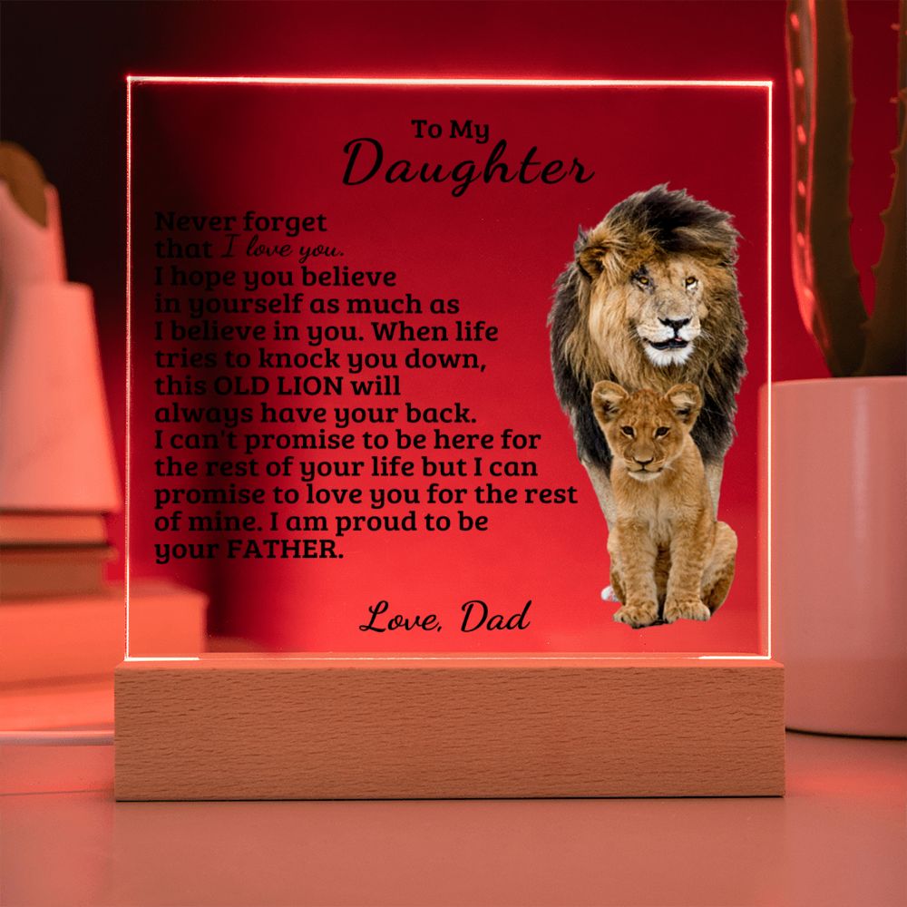 To My Daughter - Believe In You - Square Acrylic Plaque with Lights