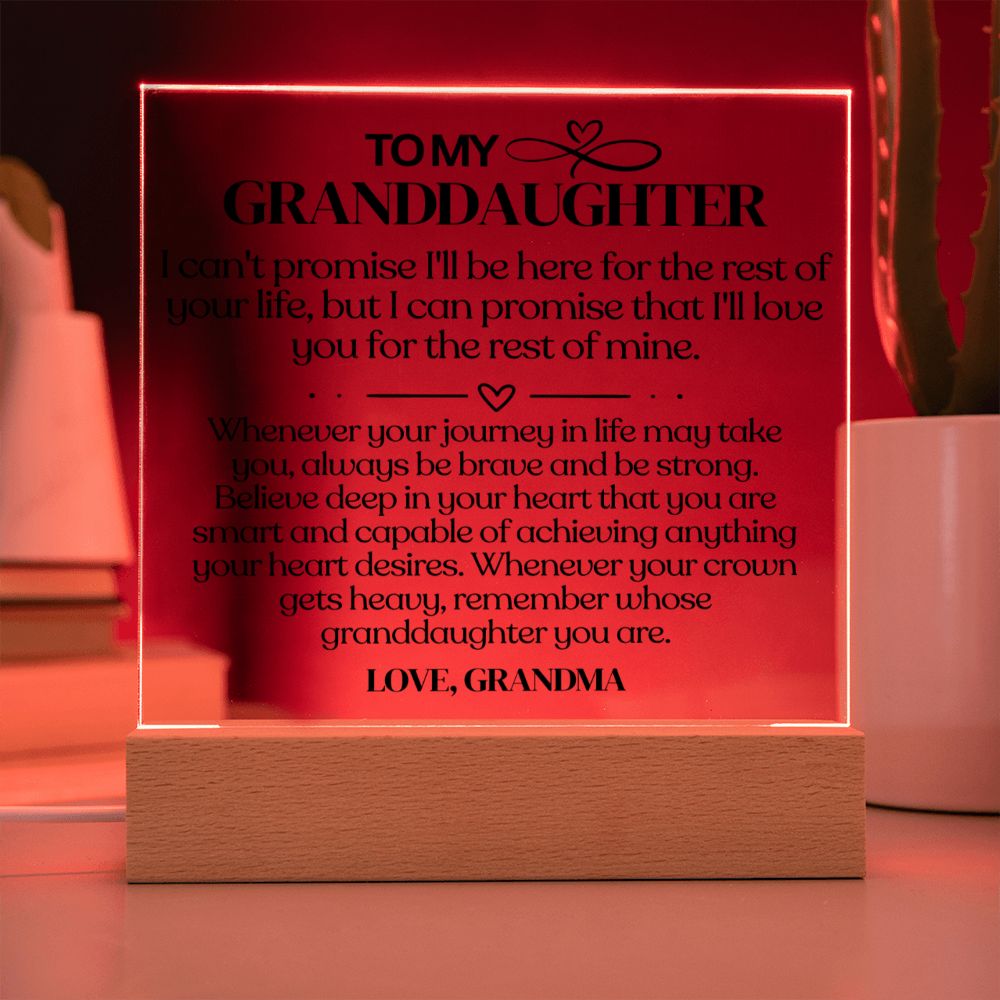 [ ALMOST SOLD OUT ] To My Granddaughter - Square Acrylic Plaque