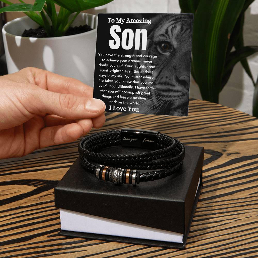 To My Amazing Son - Achieve Your Dreams - Men's Bracelet