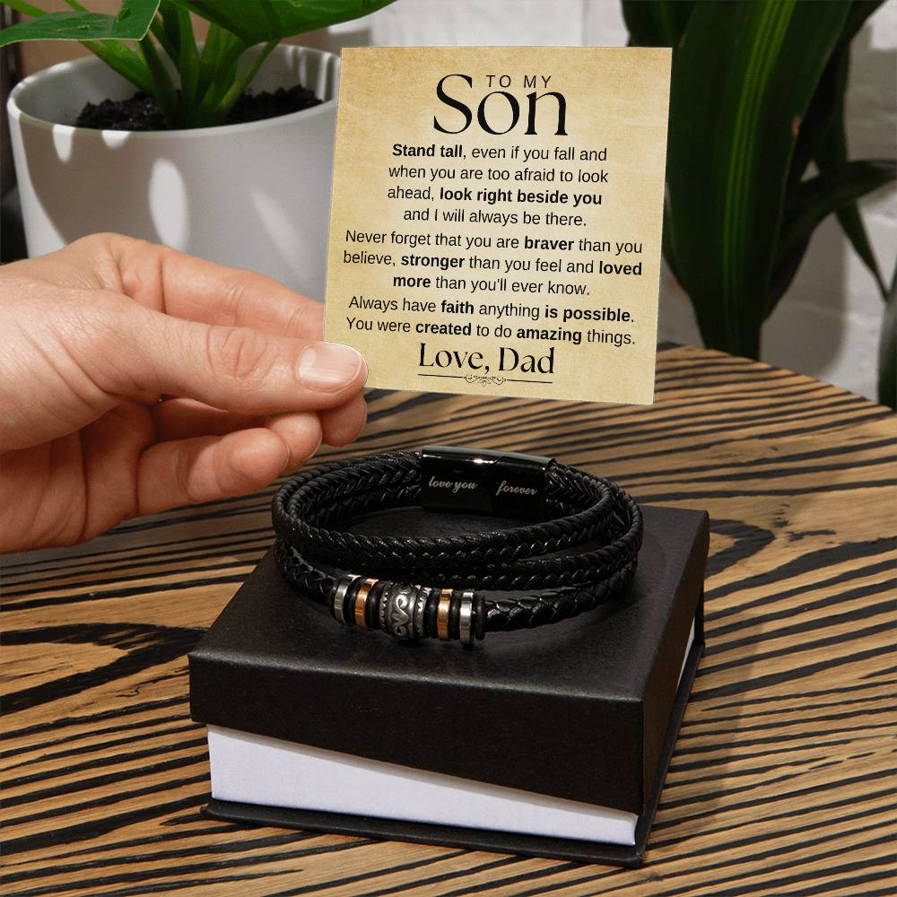 To My Son - I Will Always Be There - Love You Forever Bracelet