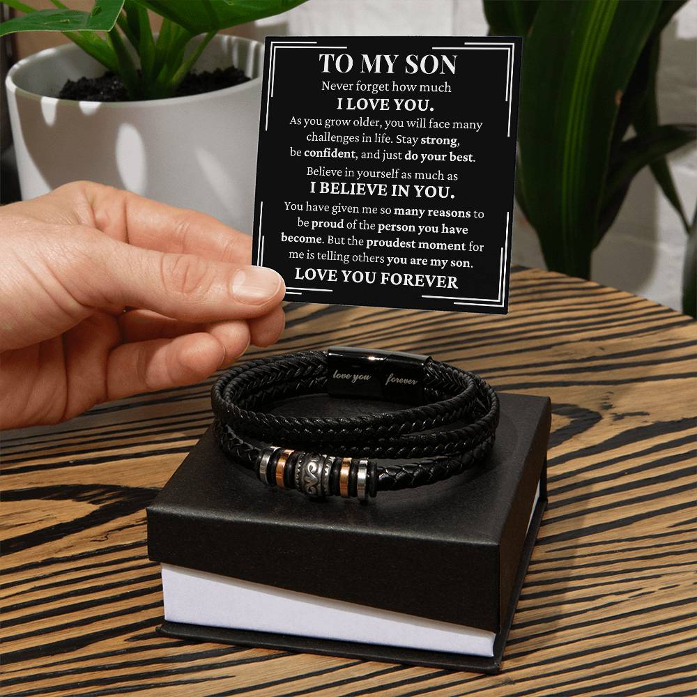 To My Son - I Believe In You - Love You Forever Bracelet