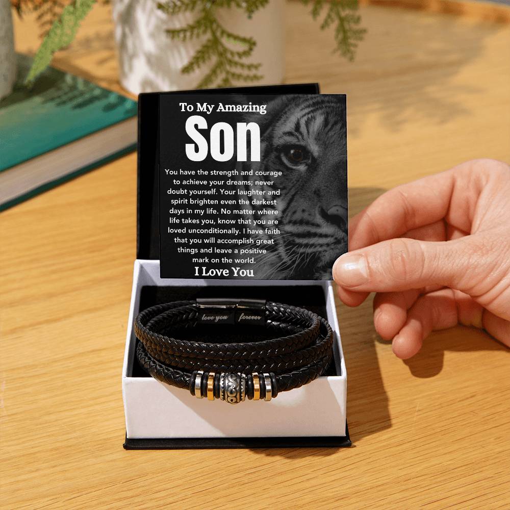 To My Amazing Son - Achieve Your Dreams - Men's Bracelet