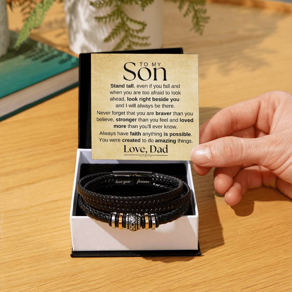 To My Son - I Will Always Be There - Love You Forever Bracelet