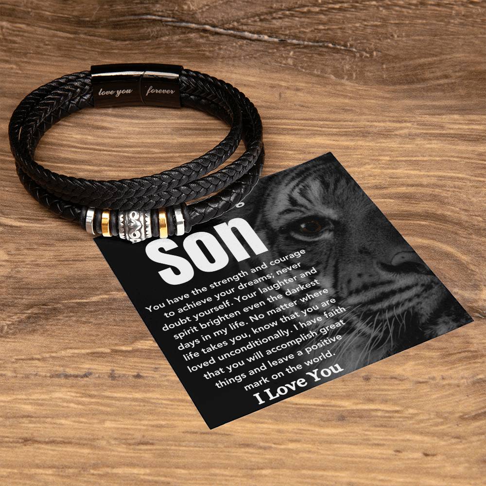 To My Amazing Son - Achieve Your Dreams - Men's Bracelet