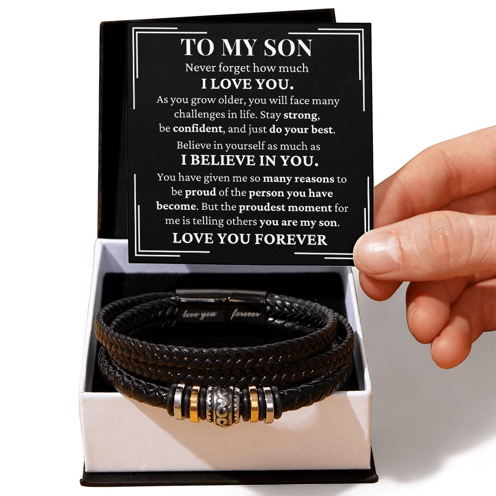 To My Son - I Believe In You - Love You Forever Bracelet