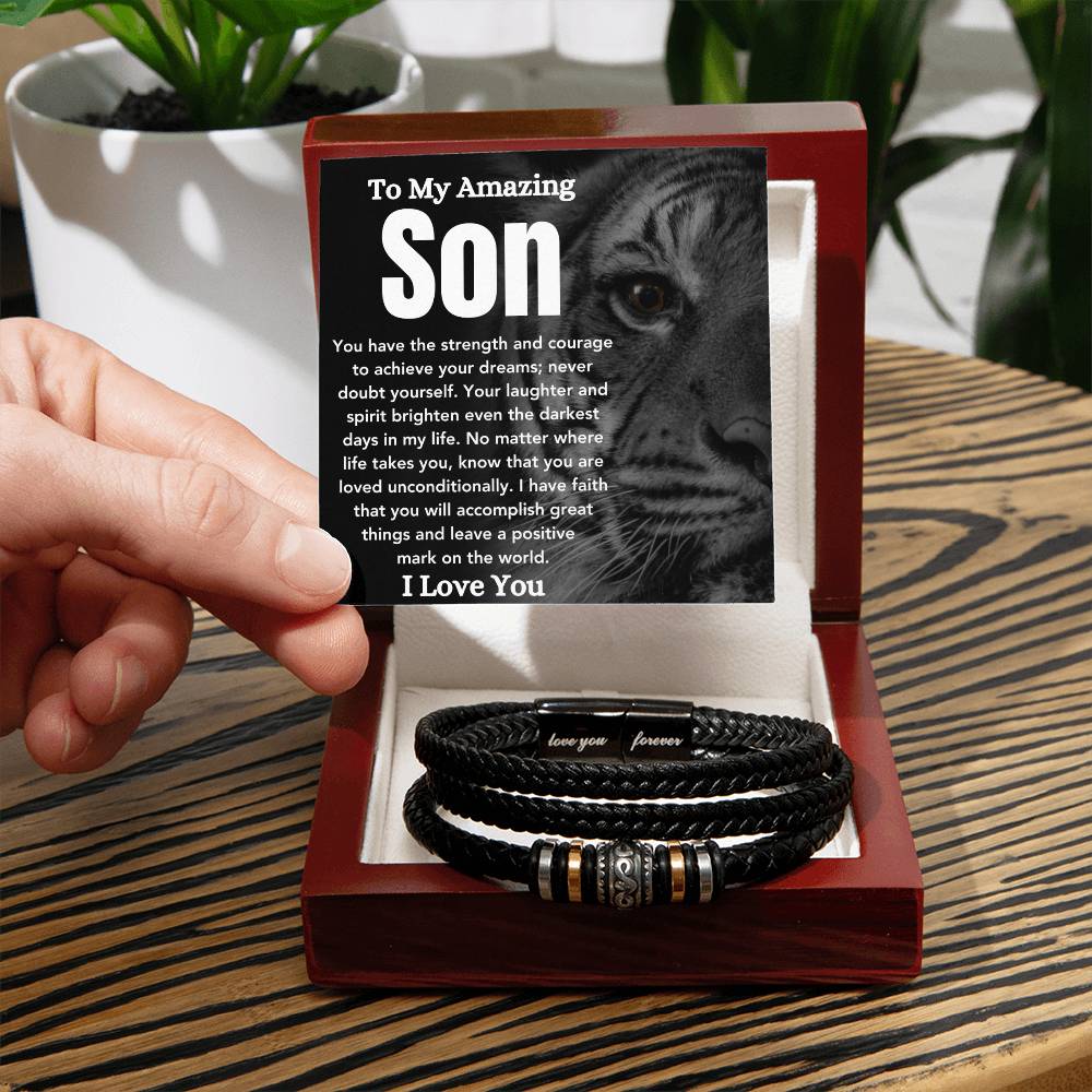 To My Amazing Son - Achieve Your Dreams - Men's Bracelet