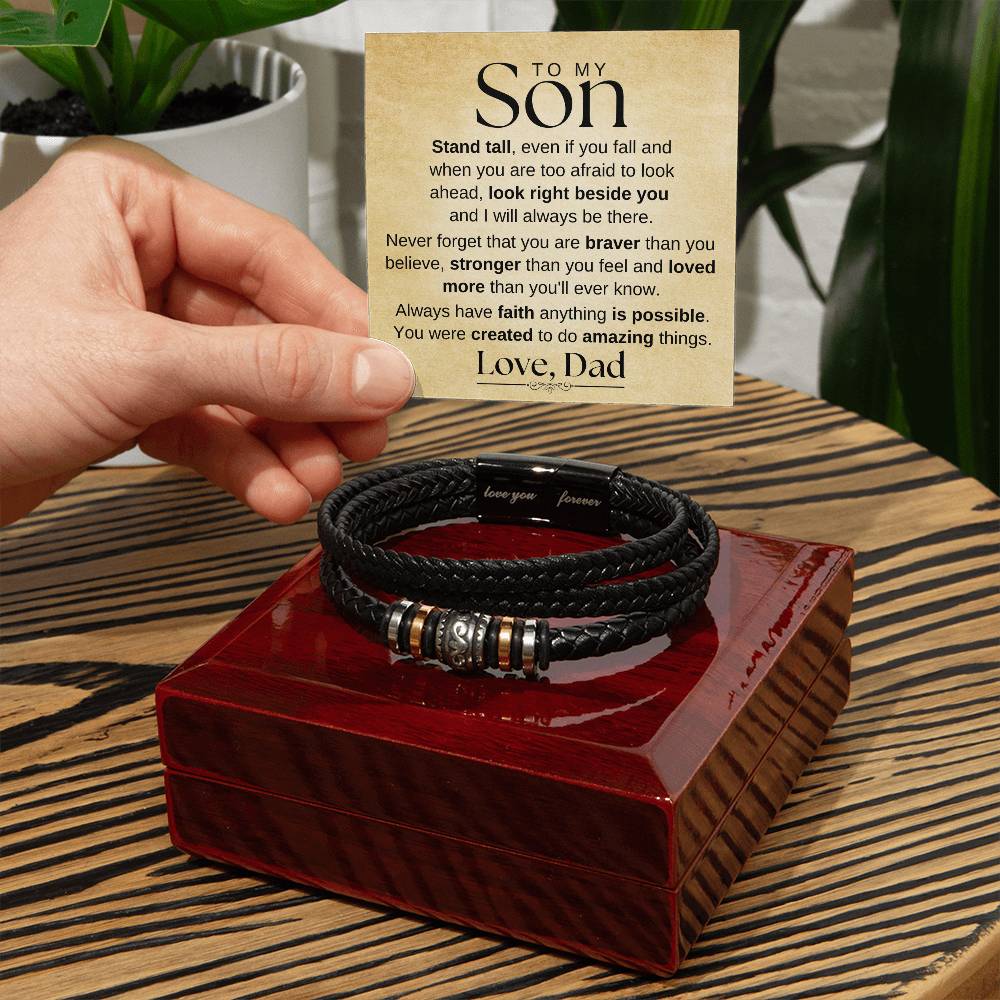 To My Son - I Will Always Be There - Love You Forever Bracelet