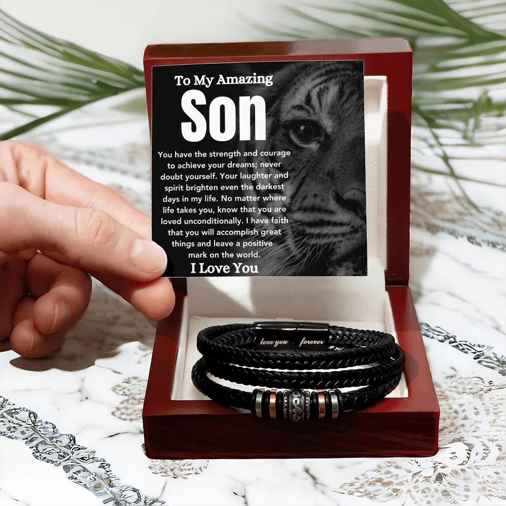 To My Amazing Son - Achieve Your Dreams - Men's Bracelet