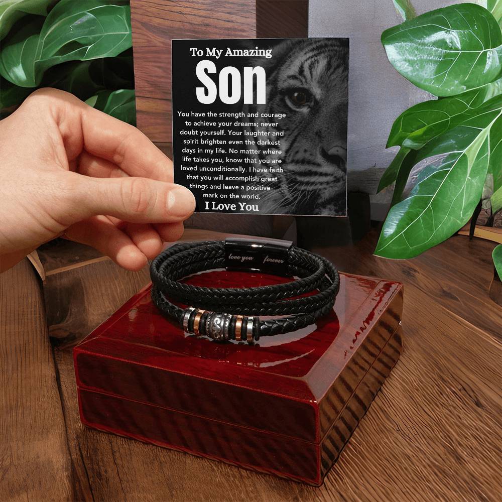 To My Amazing Son - Achieve Your Dreams - Men's Bracelet