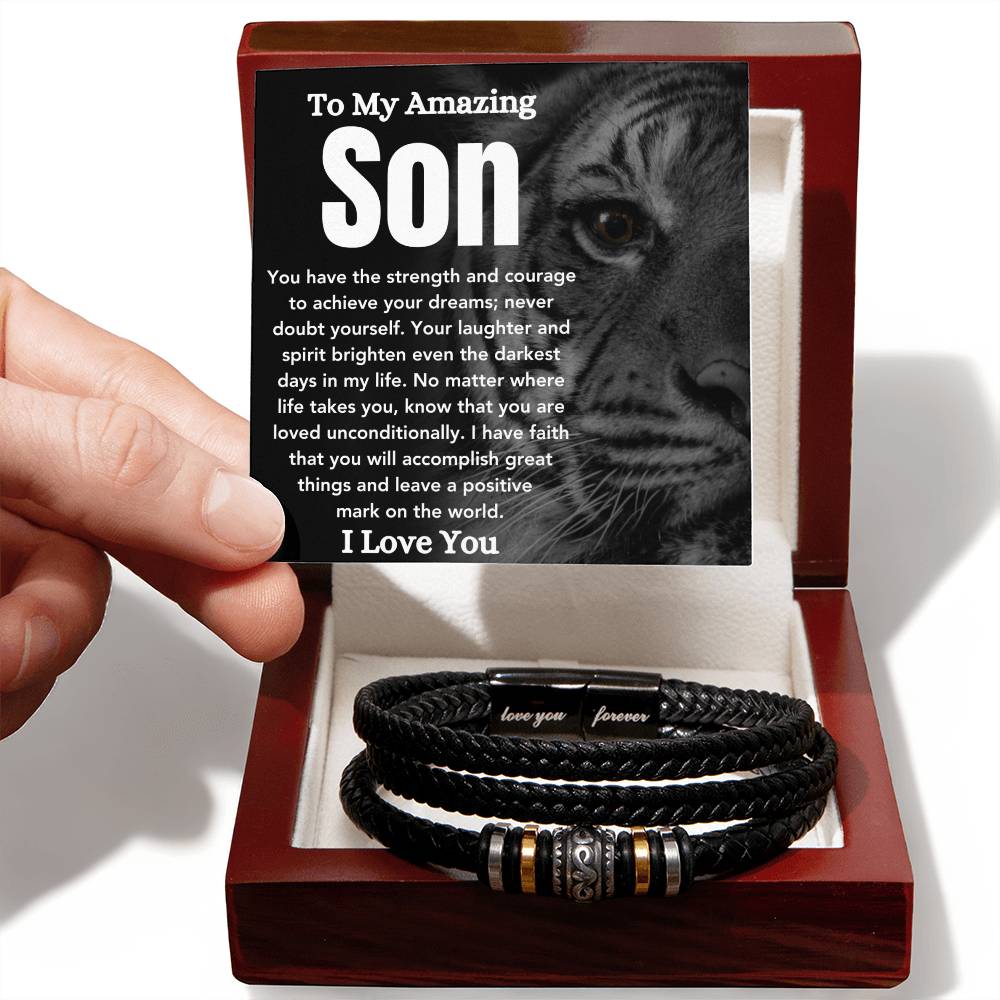 To My Amazing Son - Achieve Your Dreams - Men's Bracelet