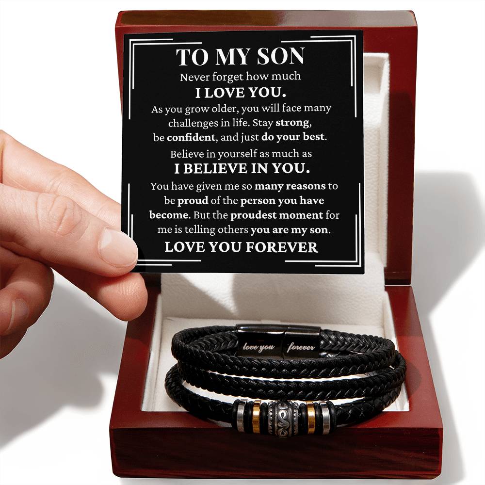 To My Son - I Believe In You - Love You Forever Bracelet