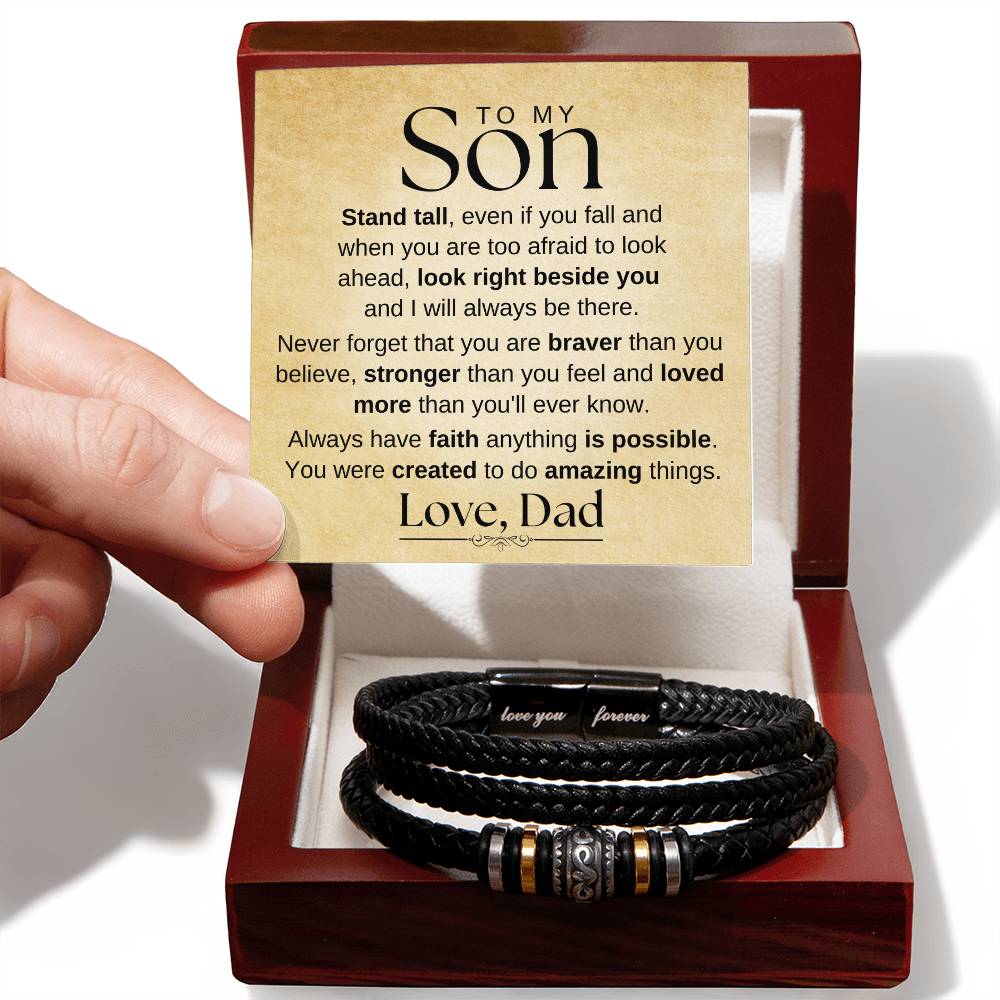 To My Son - I Will Always Be There - Love You Forever Bracelet