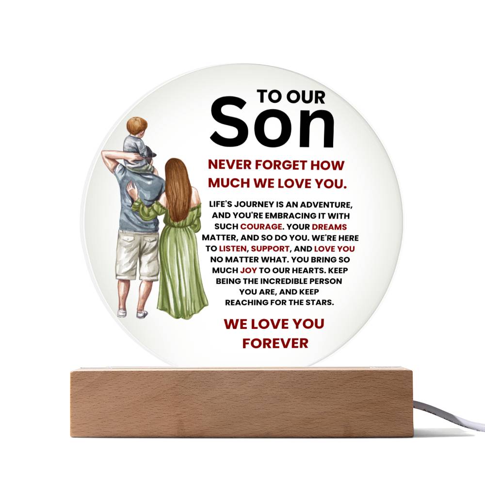 To Our Son - Life's Journey - Circle Plaque