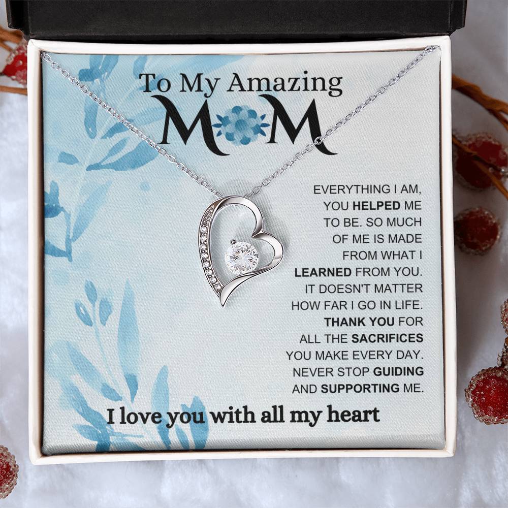 To My Amazing Mom - Biggest Support - Forever Love Necklace